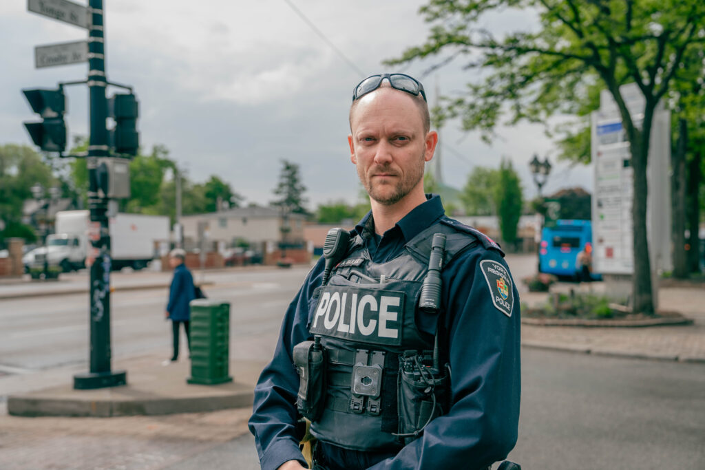 Constable Alex Barak of York Regional Police, credited with helping save a 69-year-old woman’s life by performing CPR during a medical emergency in Richmond Hill.